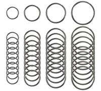 SOFPLATE 1 Box 40Pcs 4 Styles Metal O Ring Heavy Duty Metal Link Ring Gunmetal Alloy Welded Macrame Circle Round Hanging Linking Buckle Ring for Macrame Handbag Dog Leashes Belts Luggage Accessories