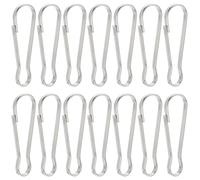 SOFPLATE 1 Box 50 Pack Lanyard Snap Spring Hooks Metal Snap Hooks 1.18 Inch Stainless Steel Silver Flag Pole Gourd Gate Push Hanging Buckles for DIY Lanyard Keychain ID Cards Purse Curtain Crafts