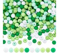 SOFPLATE 1 Box 500Pcs 5 Colours Saint Patrick Day Beads Green Acrylic beads 8mm Round Loose Balls St. Patrick’s Opaque Spacers for Jewellery Making Bracelets Necklaces Earrings Supplies DIY Crafting