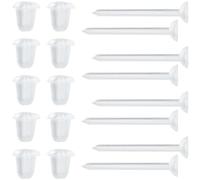 SOFPLATE 1 Box 500Pcs Clear Earring Studs Plastic Earring Posts Bulk Small Round Flat Pad Stud Earring Findings with Ear Nuts Invisible Transparent Earring Studs for Sports jewellery Making Supplies D