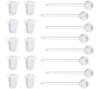 SOFPLATE 1 Box 500Pcs Clear Plastic Stud Earrings Plastic Earring Studs Ball Invisible Small Round Earring Pins with Ear Nuts Transparent Earring Posts for Sports jewellery Making Supplies DIY Craft