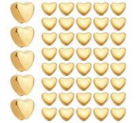 SOFPLATE 1 Box 500Pcs Heart Spacer Beads Gold Hearts Bead Bulk Alloy Metal Golden Valentine's Day Love Heart Shaped Loose Bead Spacers for Bracelets Beading jewellery Making Necklace DIY Crafts Gifts