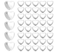 SOFPLATE 1 Box 500Pcs Metal Heart Beads Silver Love Spacer Bead Bulk Alloy Small Hole Valentine's Day Love Hearts Spacers Charm Loose Beads for Bracelets jewellery Making Necklace Earrings DIY Crafts
