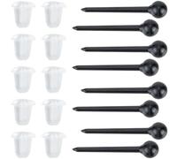 SOFPLATE 1 Box 500Pcs Plastic Earrings Studs Plastic Earring Stud Posts Black Ball Round Small Retainer Earring Pins with Clear Earring Nuts for Jewellery Making Supplies DIY Craft Women Beginner