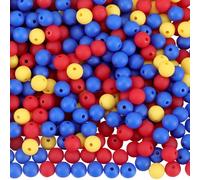 SOFPLATE 1 Box 500Pcs Round Frosted Beads Red Matte Beads 8mm Small Ball Acrylic Opaque Smooth Bubblegum Rubberized Imitated Silicone Spacer Bead for Jewelry Making Bracelets Necklaces DIY Crafts
