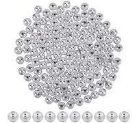 SOFPLATE 1 Box 500Pcs Silver Spacers Beads 8MM Silver Plastic Beads ABS Electroplated Glossy Spacer Loose Ball Smooth Spacers for Jewellery Making Findings DIY Crafts Bracelets Necklaces Beginner