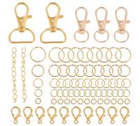 SOFPLATE 1 Box 524Pcs Keychain DIY Kit Gold Split Key Rings Alloy Iron Metal Lanyard Swivel Snap Hooks Claw Clasp Double Keyring Bulk Extender Chain for Keychains Purse Hardware DIY Craft Accessories