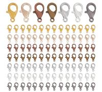 SOFPLATE 1 Box 560Pcs 7 Colors Lobster Clasps Metal Lobster Claw Clasp Alloy Lanyard Snap Hook Small Trigger Clasps Findings for Jewellery Making Clasps Supplies DIY Necklace Bracelet Keychains Crafts