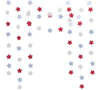 SOFPLATE 1 Box 5Pcs Independence Day Stars Garland Red White and Blue Banner Small Patriotic Paper Star Streamers Bulk 4th of July Wall Decorations for Home Room Veterans Memorial Day Party Supplies