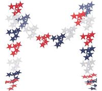 SOFPLATE 1 Box 5Pcs Patriotic Star Garland Red White Blue Bunting Independence Day Hanging streamers garland 62.5 Feet Long Star Backdrop for Party Memorial Day Veterans Holiday Celebration Supplies