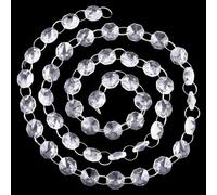 SOFPLATE 1 Box 6.56 Feet Crystal Beads Garland Strand Hanging Crystal Beads Strings 14mm Faceted Octagon Beaded Chain Chandelier Prisms Ornaments for Christmas Tree Wedding Party Decorations Gift
