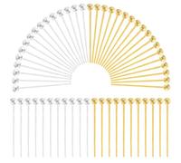 SOFPLATE 1 Box 600Pcs 20mm Small Ball Head Pins jewellery Head Pin Gold Silver Long Headpins Brass Needles Head Pin Findings for jewellery Making Accessories DIY Dangle Earring Crafts Women Adult