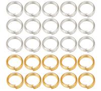 SOFPLATE 1 Box 600Pcs 6mm Double Loop Split Ring Jump Rings Bulk Gold Silver Small Metal Round Brass Key Chain Rings Connectors for jewellery Making Supplies DIY Necklace Bracelet Earrings Keychain