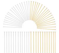SOFPLATE 1 Box 600Pcs Gold Silver Jewellery Earring Pins Flat Head Pins Bulk Brass Long Straight Headpin Findings for Jewellery Making Accessories Supplies DIY Crafts Earrings Bracelets