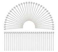 SOFPLATE 1 Box 600Pcs Long Earring Pins Silver Head Pin Findings Brass Flat Headpins Small Round Ball Earring Pins for Jewellery Making Earrings Charms Bracelets Accessories Supplies Crafts Beginner