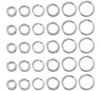 SOFPLATE 1 Box 600Pcs Round Jump Rings Silver Open Jump Rings Bulk Stainless Steel Hypoallergenic Small Thick Single Loop Ring Connector for Jewellery Making Supplies Necklaces Bracelet Earrings DIY