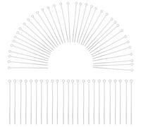 SOFPLATE 1 Box 600Pcs Silver Eye Pin jewellery Eye Pins Bulk Eyepins 50mm Long Headpins Brass Open loop Head Pins Findings for jewellery Making Accessories DIY Necklaces Bracelets Earrings Crafts Supp