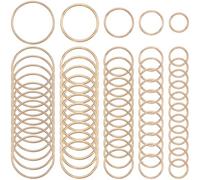 SOFPLATE 1 Box 60Pcs 15mm 20mm 25mm 32mm 38mm Gold O Ring Buckle Round Metal Key Ring Multi Purpose Iron Jump Rings Spring O Ring Bulk for Hardware Bags Dog Leashes Craft Project DIY Keychains Belts