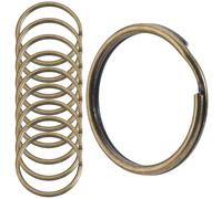SOFPLATE 1 Box 60Pcs Flat Split Key Rings Antique Bronze Keychain Rings Metal 1 Inch Round Circular Iron Open Double Loop Keyrings Clips for Home Car Keys Keychains Crafts Organization Accessories