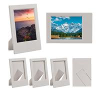 SOFPLATE 1 Box 6Pcs White Picture Frame Set 2x3 Photo Frames Mini Plastic Rectangle with Mat Light Weight Bulk Multi Pack Holders for Family Photos Artwork Wall Tabletop Display Party Holiday Decor