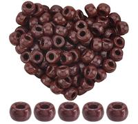 SOFPLATE 1 Box 800Pcs Kandi Beads 9mm Pony Beads Large Opaque Brown Boho Chic Round Pen Hair Kandi Decor Friendship Bracelet Plastic Spacers for Jewellery Necklace Making Braids Bracelet DIY Craft