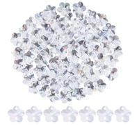 SOFPLATE 1 Box 80Pcs 14mm Crystal Beads 2 hole Suncatcher Flower Beads Clear Glass Prism Pendants Chandelier Replacement Faceted Connector Spacer Charms for Suncatchers DIY Lamp Hanging Jewellery