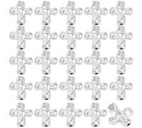 SOFPLATE 1 Box 80pcs Silver Cross Beads Bulk Cross Spacer Beads Small Tibetan Alloy Antique Silvery Crucifix Metal Rosary Crosses Bead for DIY jewellery Making Necklace Keychain Craft Accessories