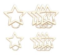 SOFPLATE 1 Box 8Pcs 2 Sizes Big Star Carabiner Star Shaped Keychain Clip Bulk Alloy Gold Large Heavy Duty Spring Gate Rings Snap Hook Clasp for Keyring Handbags Purses Lanyards DIY Crafts Supplies