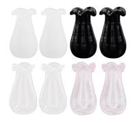 SOFPLATE 1 Box 8Pcs 4 Colors Tiny Vase Decor Miniature Jars Transparent Water Drop Shape Cat Whisker Holder Small Microcosm Accessories Mini Vases for Flowers Dog Cat Hair Keepsake DIY Ornament Decor