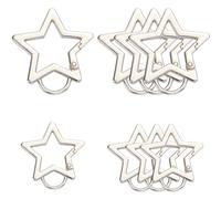 SOFPLATE 1 Box 8Pcs Key Ring Star Clasp Big Star Carabiner Clip Heavy Duty Alloy Bulk Large Silver Spring Gate Buckle Snap Hooks for Keychains Bags Lanyard Purse Jewellery DIY Crafts Accessories