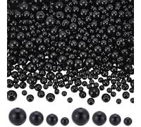 SOFPLATE 1 Box 900Pc 6mm 8mm 10mm 12mm Black Round Spacer Beads Opaque Acrylic Beads Smooth Plastic Ball Loose Spacers for Jewellery Making Supplies DIY Crafting Bracelets Necklaces Earrings Beginners