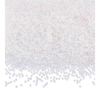 SOFPLATE 1 Box about 6000pcs 2mm Seed Beads 11/0 Transparent AB Glass Seed Beads Clear Small Pony Balls for Jewellery Making Supplies DIY Earrings Bracelet Necklace Rings Eyeglass Chains Crafts Adults