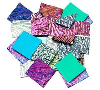 SOFPLATE 1 Box About 84g Dichroic Glass Scrap Fusible Glass Pieces with Iridescent Color Rainbow Fusing Microwave Kiln Art Pieces Compatible Material for Jewellery Making Supplies DIY Pendant Crafting