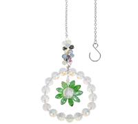 SOFPLATE 1 Box Crystal Flower Suncatcher Sunflower Suncatcher Prism Rainbow Making Sun Catchers with S Hook Clasps Green Faceted Glass Pendant Hanging Ornaments for Window Indoor Outdoor Garden Decor