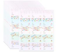 SOFPLATE 10 Sheets 150Pcs Happy Birthday Present Stickers to from Gift Tag Stickers Rectangle 1.97 x 1.38 Inch Name Colorful Self Adhesive Roll Paper Labels for Party Favors Presents Gifts DIY Decor