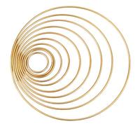 SOFPLATE 10 Sizes 10Pcs Metal Craft Hoops Gold Dream Catcher Rings Bulk Iron Mixed Sizes Smooth Wreath Macrame Ring Floral Hoops for Crafts Making Supplies Wedding Christmas Wall Hanging Decorations