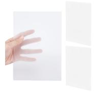 SOFPLATE 100 Sheets 8.3 x 5.8 Inch Transparent Sticky Pads Clear Sticky Note Pad Rectangle A5 PET White Waterproof Jumbo Translucent Paper Notes Sheets for School Office Reminders Studying Annotation