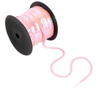 SOFPLATE 100 Yards 6mm Flat Sequin Strips Pink Sequin Ribbon Trim Paillette String Metallic Sequins String Holographic Shiny Sequins Roll for Crafts Sewing Dress Costume Headband Fringe Embellishments