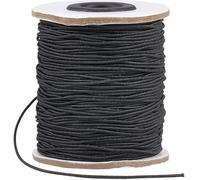 SOFPLATE 100 Yards/ 91m 1.2mm Black Elastic Beading Cord Stretch Bead String Nylon Bracelet Seed Bead Threads Braiding Spandex Strings for jewellery Making Beading Supplies DIY Bracelets Necklaces