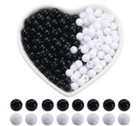SOFPLATE 1000Pcs 2 Colors 6mm White Acrylic Spacer Beads Opaque Acrylic Beads Black Small Round Ball Craft Pearl Loose Spacers Findings for Jewellery Making Bracelets Necklaces Earrings DIY Crafting