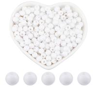 SOFPLATE 1000Pcs 6mm White Acrylic Beads - Bulk Smooth Small Round Loose Beads for Jewellery Making Bracelets Necklaces Earrings Supplies DIY Crafts
