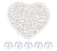 SOFPLATE 1000Pcs Clear Round Bead 6mm Acrylic Beads Bulk AB Color Small Smooth Spacer Bead jewellery Ball Loose Beads for jewellery Making Bracelets Necklaces Earrings Supplies DIY Crafting Beginners