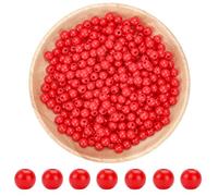 SOFPLATE 1000Pcs Red Acrylic Round Beads 6mm Gumball Beads Bulk Smooth Balls Bubblegum Chunky Charms with Holes Loose Spacers for Beading Bracelets Jewellery Making Necklace Earrings Crafting Supplies
