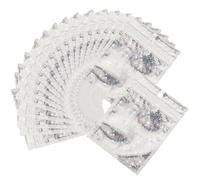 SOFPLATE 100Pcs 4.7 x 3.5 inch Holographic Storage Bags Foil Pouches Resealable Smell Proof Bag with Clear Window Cellophane Star Ziplock Packaging Pouches for Small Business Snack Jewellery Sample