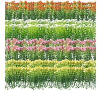 SOFPLATE 100Pcs 4 Styles Breath Artificial Flowers Mini Artificial Flower Stems Plastic Colorful Realistic Breath Spring Floral Arrangement Branch Bouquets for Home Party Table Centerpiece Vase Decor
