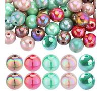 SOFPLATE 100Pcs 5 Colors 16mm Acrylic Beads Bulk Christmas Theme Beads Bubblegum AB Color Beadable Pens Opaque Chunk Bead for jewellery Making Beading Supplies DIY Earrings Bracelets Necklaces Crafts
