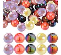 SOFPLATE 100Pcs 5 Colors Halloween Beads 16mm Acrylic Beads AB Color Opaque Round Beadable Pens Bubblegum Chunk Bead for Beadable Pens Jewellery Making Supplies DIY Bracelet Necklace Crafts