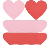 SOFPLATE 100Pcs Heart Paper Cutouts Paper Hearts Cut outs 4 Inch Red Pink Valentine's Day Cutouts with 100Pcs Round Double Sided Tape for DIY Crafts Projects Bulletin Board Party Home Wall Decoration