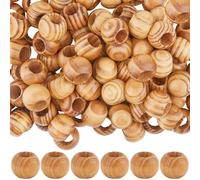 SOFPLATE 100Pcs Large Hole Wooden Beads Wood Spacer Beads 20mm Rondelle Round Ball Dark Goldenrod Smooth Craft Loose Spacers Findings Accessories for Jewellery Making Bracelets Necklaces DIY Crafting
