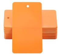 SOFPLATE 100Pcs Orange Waterproof Tags Blank Plastic Labeling Tags 5 x 9cm Rectangle Shipping Hanging Identification Name Eyelet Wires Labels for Identify Name ID Card Handbag Luggage Outdoor Tagging